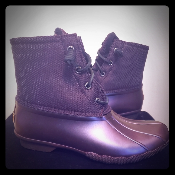 metallic sperry boots